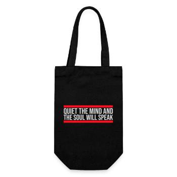Quiet The Mind And The Soul Will Speak Ruhe Spruch - Gift Bag for Bottles - black - Front