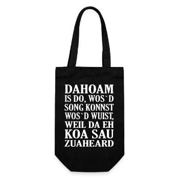 Dahoam is do... - Geschenkbeutel für Flaschen - Schwarz - Vorne