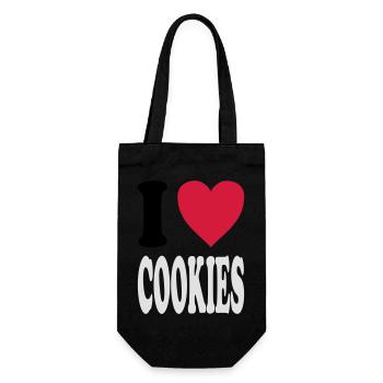 I love COOKIES (Farben anpassbar!) - Geschenkbeutel für Flaschen - Schwarz - Vorne