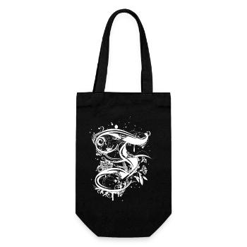 Calligraphy letter F - Gift Bag for Bottles - black - Front