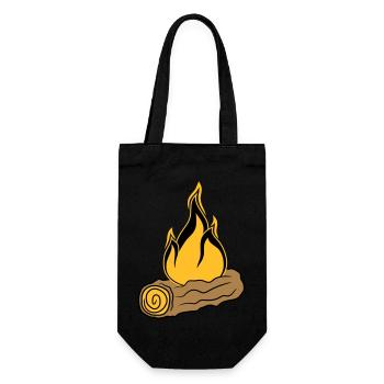 holz ast wald baum stamm holzscheid waldbrand bran - Geschenkbeutel für Flaschen - Schwarz - Vorne
