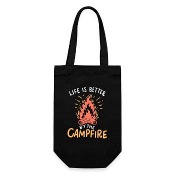 Life is better by the campfire - Gift Bag for Bottles - black - Front