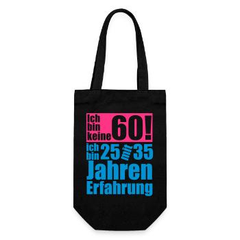 ich bin keine 60 jahre - Geschenkbeutel für Flaschen - Schwarz - Vorne