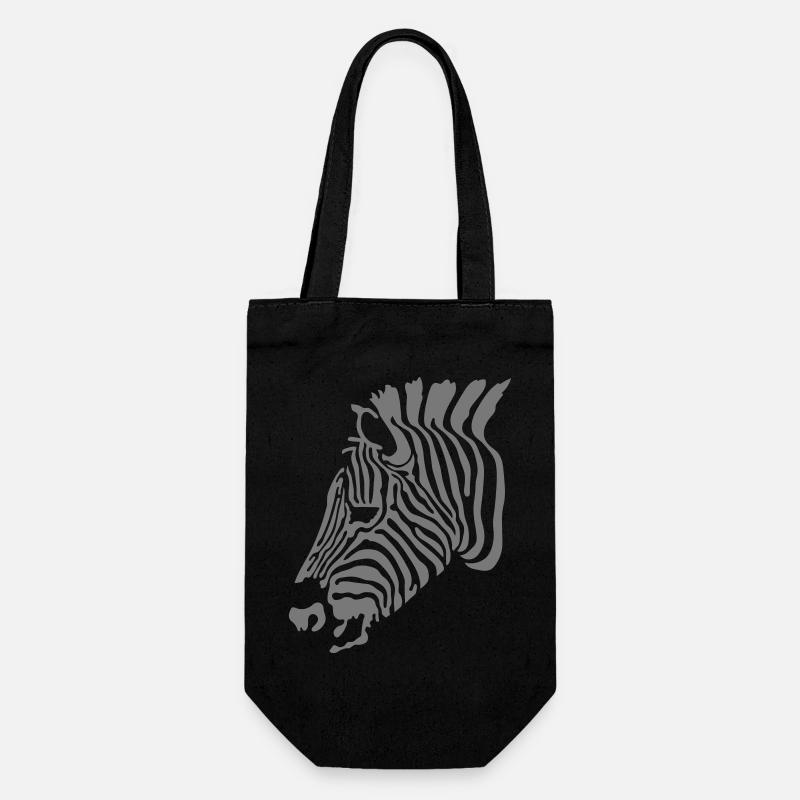 Zebra - Geschenkbeutel für Flaschen - Schwarz