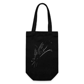 Weißer Pinselstrich-Abstract Schwarz - Geschenkbeutel für Flaschen - Schwarz - Vorne