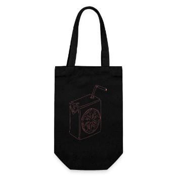 Zitrus Saftbox Illustration - Geschenkbeutel für Flaschen - Schwarz - Vorne