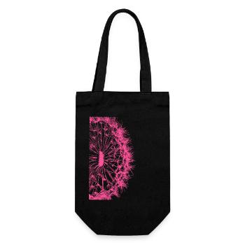 Pusteblume - Linie / pink - Geschenkbeutel für Flaschen - Schwarz - Vorne