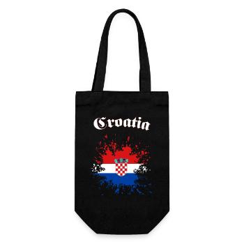 Kroatien Splatter Croatia - Geschenkbeutel für Flaschen - Schwarz - Vorne