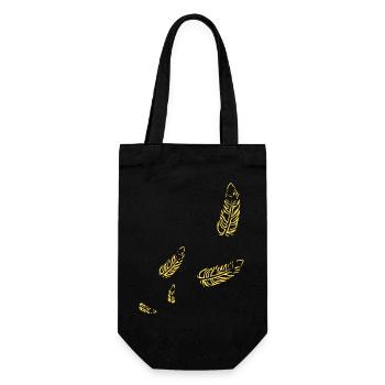 Feathers - Symbol / gold - Gift Bag for Bottles - black - Front