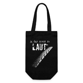 Ja das muss so laut - Motorrad / weiß - Geschenkbeutel für Flaschen - Schwarz - Vorne