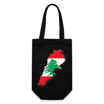 Libanon Libanese Karte Urlaub Reise Geschenk LBN - Geschenkbeutel für Flaschen - Schwarz - Vorne