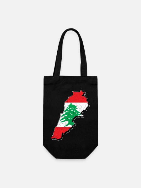 Libanon Libanese Karte Urlaub Reise Geschenk LBN - Geschenkbeutel für Flaschen - Schwarz