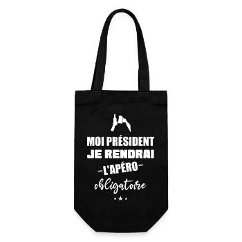 Moi président je rendrai l'apéro obligatoire - Sac à bouteille - noir - Devant