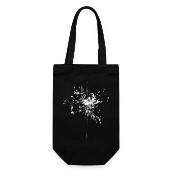Abstrakte Blume / Linie / Muster / Trend / weiß - Geschenkbeutel für Flaschen - Schwarz - Vorne