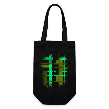 Abstrakt Cyber VINTAGE Hintergrund Design - Geschenkbeutel für Flaschen - Schwarz - Vorne