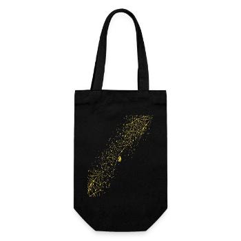 Abstraktes Raster / Linie / Muster / Natur / gold - Geschenkbeutel für Flaschen - Schwarz - Vorne