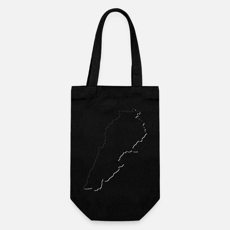 Lebanon map as an outline - Gift Bag for Bottles - black