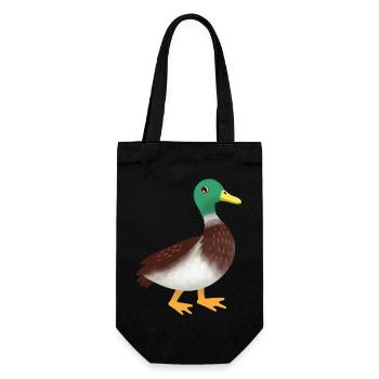 Main simple de canard colvert dessiné - Sac à bouteille - noir - Devant