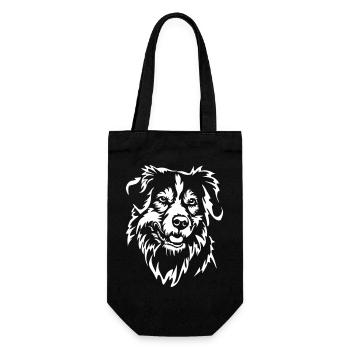 Australian Shepherd Head "Black Edition" - Gift Bag for Bottles - black - Front