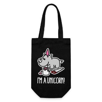 Je suis un rhinocéros licorne drôle potelé BBW Plus Taille - Sac à bouteille - noir - Devant