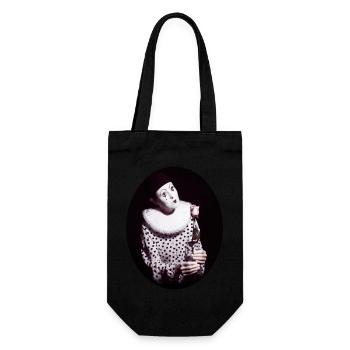 Pierrot with Rose - Gift Bag for Bottles - black - Front