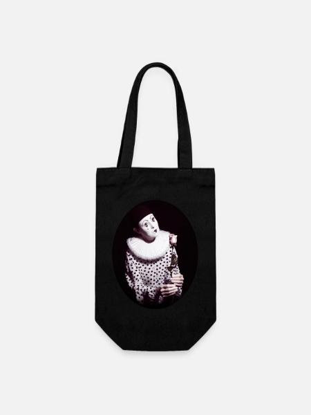 Pierrot avec Rose - Sac à bouteille - noir