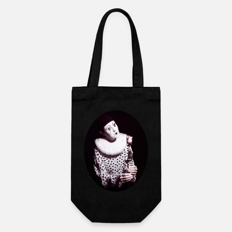 Pierrot avec Rose - Sac à bouteille - noir
