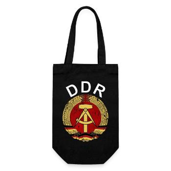 DDR Logo Retro - Geschenkbeutel für Flaschen - Schwarz - Vorne