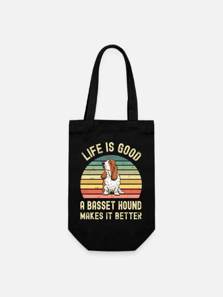 Chien Basset Hound - Sac à bouteille - noir