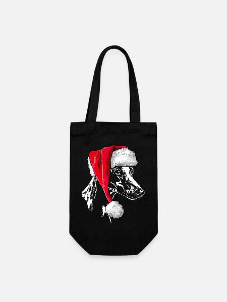Santa WHIPPET Weihnachten Hunde Hund Wilsigns - Geschenkbeutel für Flaschen - Schwarz