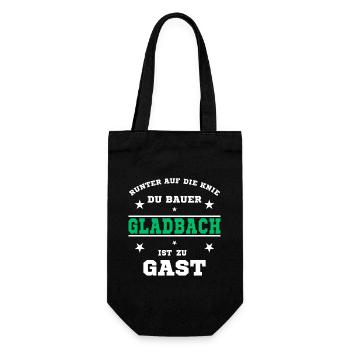 Fussball Fan Gladbacher Stadion - Geschenkbeutel für Flaschen - Schwarz - Vorne