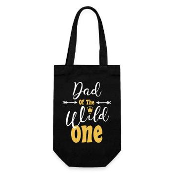 Dad Of The Wild One lustiger 1. Geburtstag First Thing - Geschenkbeutel für Flaschen - Schwarz - Vorne