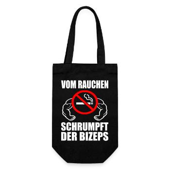 Vom rauchen schrumpft der bizeps - Geschenkbeutel für Flaschen - Schwarz - Vorne