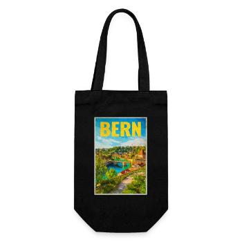 Bern Panorama Aare & Old Town - Gift Bag for Bottles - black - Front