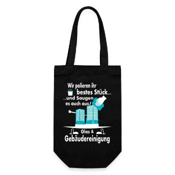 Glas & Gebäudereinigung - Geschenkbeutel für Flaschen - Schwarz - Vorne