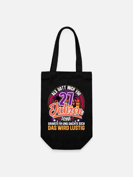 27. Geburtstag Als Gott Mich Schuf Vor - Geschenkbeutel für Flaschen - Schwarz