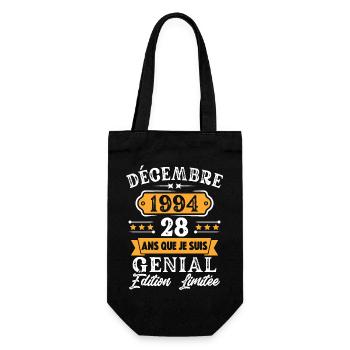 Cadeau D'anniversaire 28 Ans Décembre 1994 Rétro - Sac à bouteille - noir - Devant