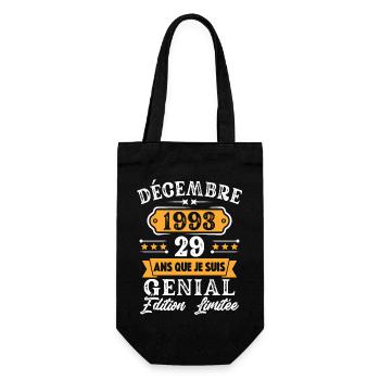 Cadeau D'anniversaire 29 Ans Décembre 1993 Rétro - Sac à bouteille - noir - Devant