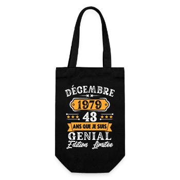 Cadeau D'anniversaire 43 Ans Décembre 1979 Rétro - Sac à bouteille - noir - Devant
