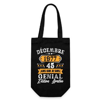 Cadeau D'anniversaire 45 Ans Décembre 1977 Rétro - Sac à bouteille - noir - Devant