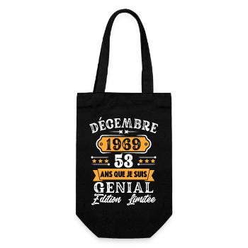 Cadeau D'anniversaire 53 Ans Décembre 1969 Rétro - Sac à bouteille - noir - Devant