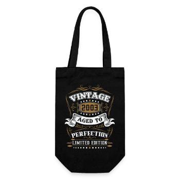 Vintage Geburtstagsgeschenk geboren im Jahr 2003 Retro - Geschenkbeutel für Flaschen - Schwarz - Vorne