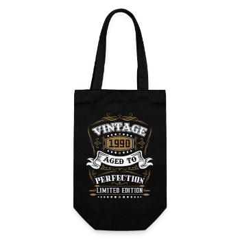 Vintage cadeau d'anniversaire né en 1990 rétro - Sac à bouteille - noir - Devant