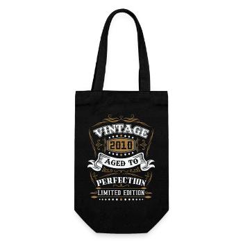 Vintage cadeau d'anniversaire né en 2010 rétro - Sac à bouteille - noir - Devant