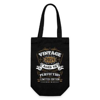 Vintage cadeau d'anniversaire né en 2014 rétro - Sac à bouteille - noir - Devant