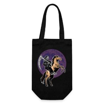 Halloween skeleton on horse - Gift Bag for Bottles - black - Front
