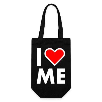 I love me - Geschenkbeutel für Flaschen - Schwarz - Vorne