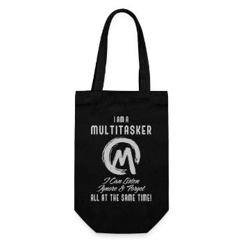 I am a multitasker - Gift Bag for Bottles - black - Front