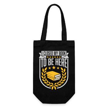 I closed my book - Gift Bag for Bottles - black - Front