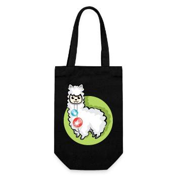 alpaca xmas balls christmas llama symbol alpaca - Gift Bag for Bottles - black - Front